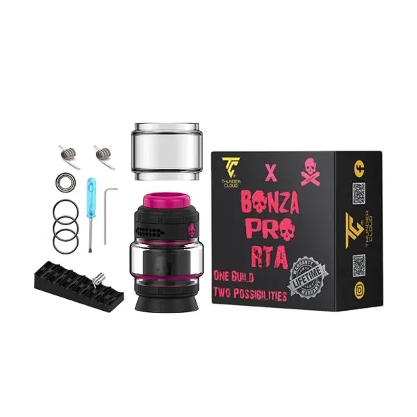 bonza-pro-rta-black-pink-limited-edition-46ml-265mm-thunder-cloud-x-vaping-bogan 2.webp